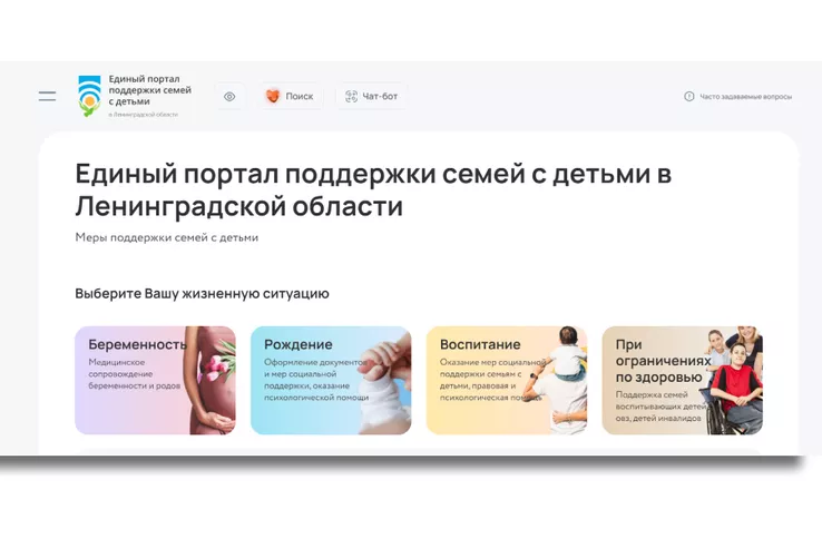 В Ленобласти работает единый портал поддержки семей с детьми