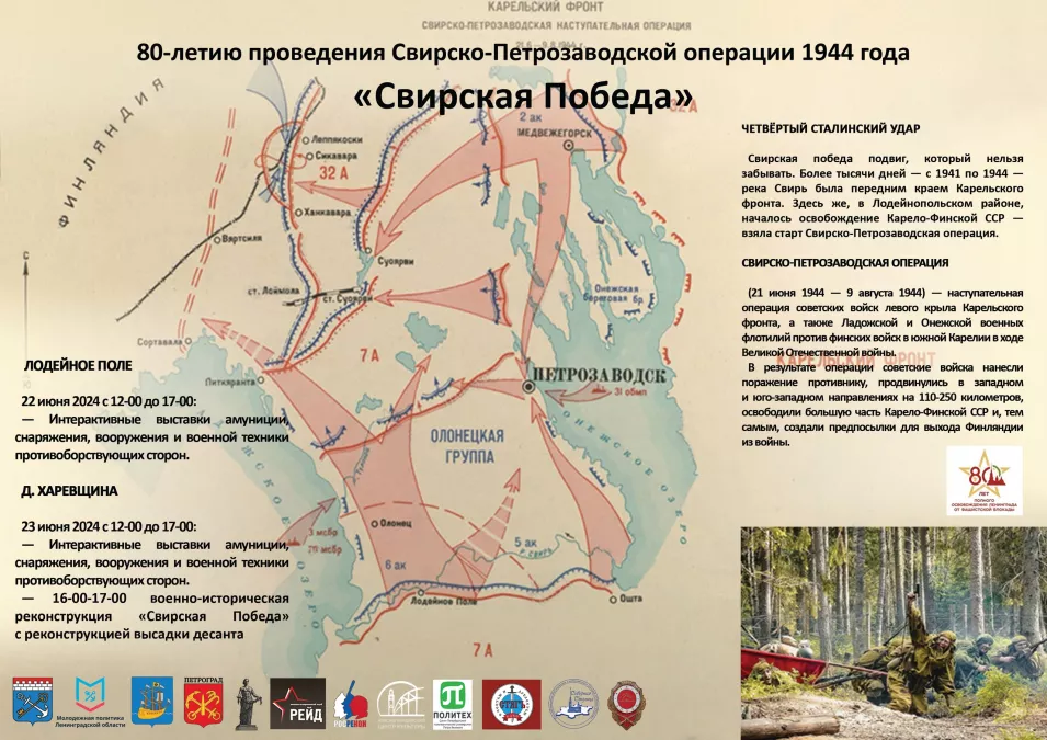 Цикл военно-исторических мероприятий, приуроченных к 80-летию проведения Свирско-Петрозаводской операции 1944 года &laquo;Свирская Победа&raquo;