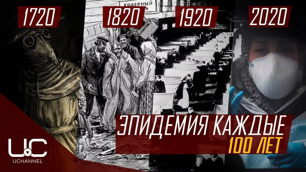 Эпидемия каждые 100 лет: чума 1720 г., холера 1820 г., испанский грипп 1920 г., коронавирус 2020 г.