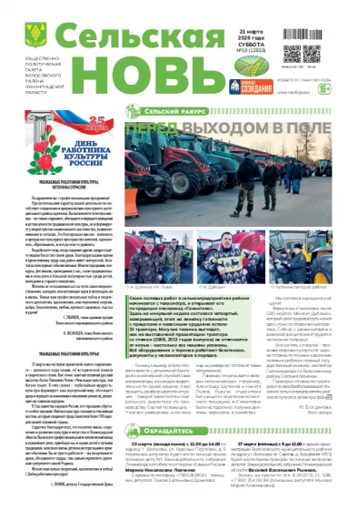 Сельская новь (21 марта 2026 года) 10 (12823)