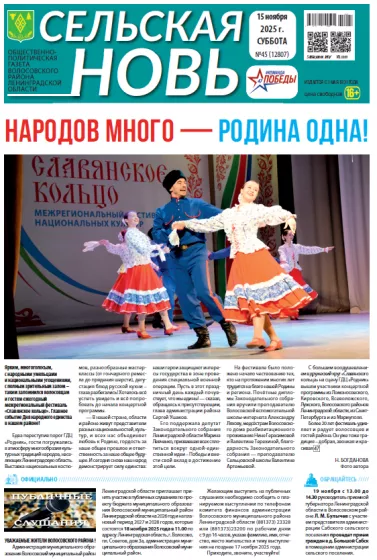 Сельская новь (15 ноября 2025 года) 45 (12807)