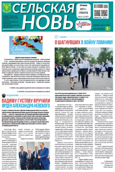 Сельская новь (28 июня 2025 года) 25 (12786)
