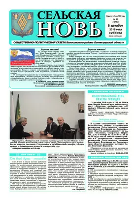 Сельская новь (8 декабря 2018 года)	 48 (12453)