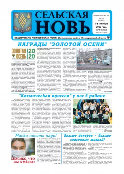 Сельская новь (14 ноября 2020 года) 45 (12552)