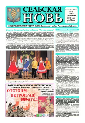 Сельская новь (16 ноября 2019 года) 45 (12501)