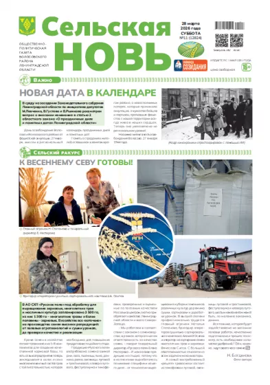 Сельская новь (28 марта 2026 года) 11 (12824)